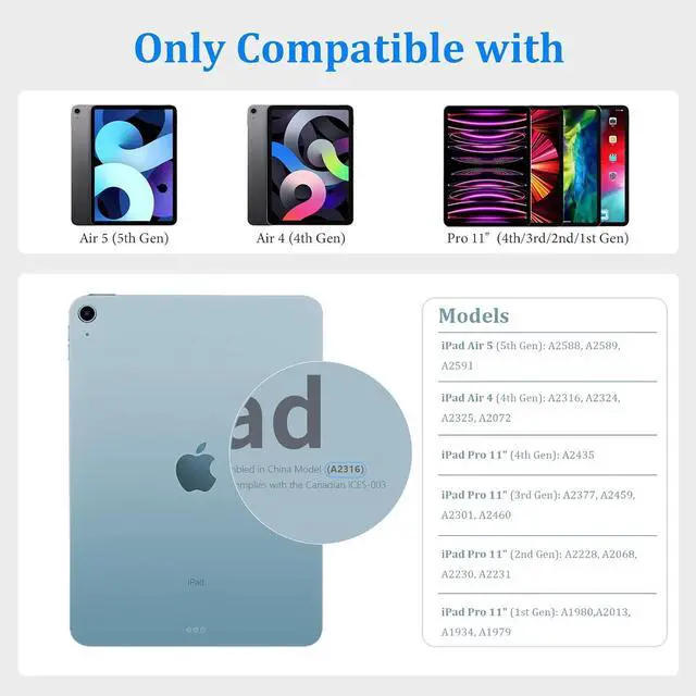 Alt view image 2 of 6 - iPad Pro 11 inch Case with Keyboard, Smart Trackpad,7-Colors Backlit, Magic Keyboard case for iPad Pro 11 (4th/3rd/2nd/1st Gen)&10.9" iPad Air (5th/4thGen), Wireless Bluetooth Keyboard