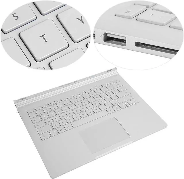 Alt view image 5 of 7 - Replacement Keyboard for Book 1, 1704 Aluminum Alloy Quick Response Keyboard with Touchpad for Book 1, Silver