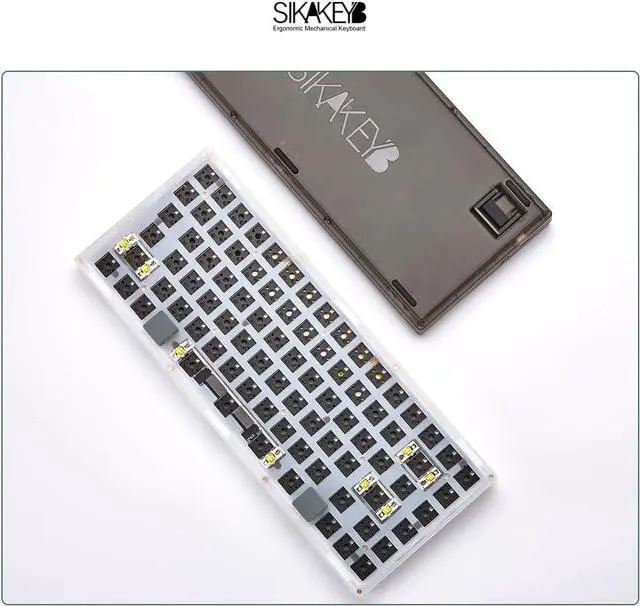 Alt view image 2 of 7 - SK5 Custom DIY Mechanical Keyboard Kit,ABS Translucent,75% Layout,RGB Backlight,Hot Swap 3Pin/5 Pin Switch,Type-C Wired(Black)