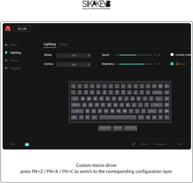 Alt view image 5 of 7 - SK5 Custom DIY Mechanical Keyboard Kit,ABS Translucent,75% Layout,RGB Backlight,Hot Swap 3Pin/5 Pin Switch,Type-C Wired(Black)