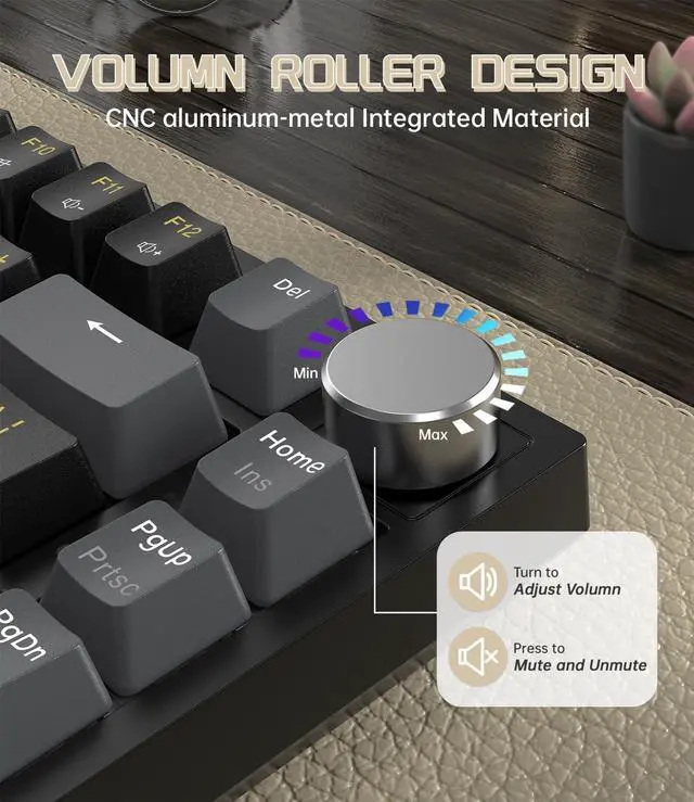 Alt view image 6 of 7 - ATTACK SHARK K85 Rapid Trigger Gaming Keyboard with Coiled Cable, 82 Keys Wired Mechanical Keyboard, Magnetic Switch Actuation Point Adjustable, Gasket, PBT Keycaps, Knob, for DKS/MT/TGL/PC/Mac(Black)