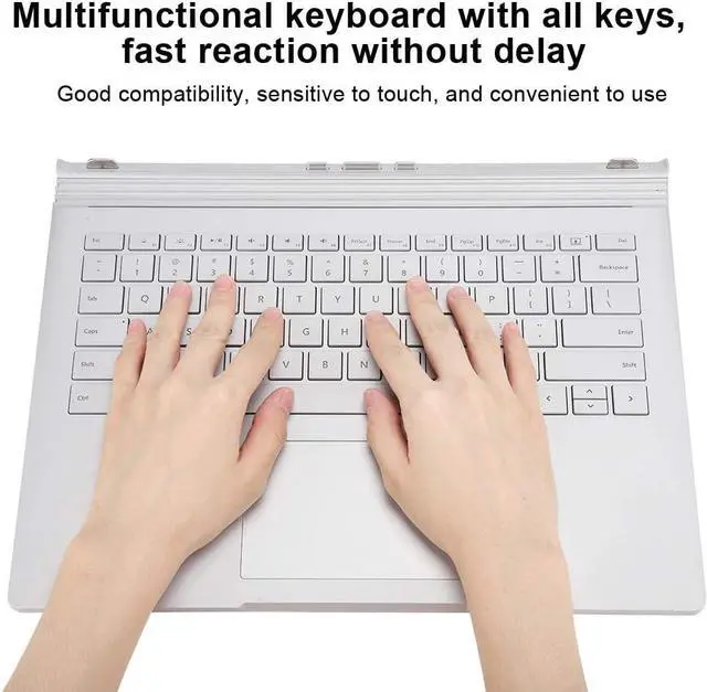 Alt view image 4 of 7 - Multifunctional Keyboard for Surface Book 1 1704 1705, Replacement Silver Keyboard for Notebook Laptop, Portable Keyboard with Good Compatibility, Sensitive to Touch