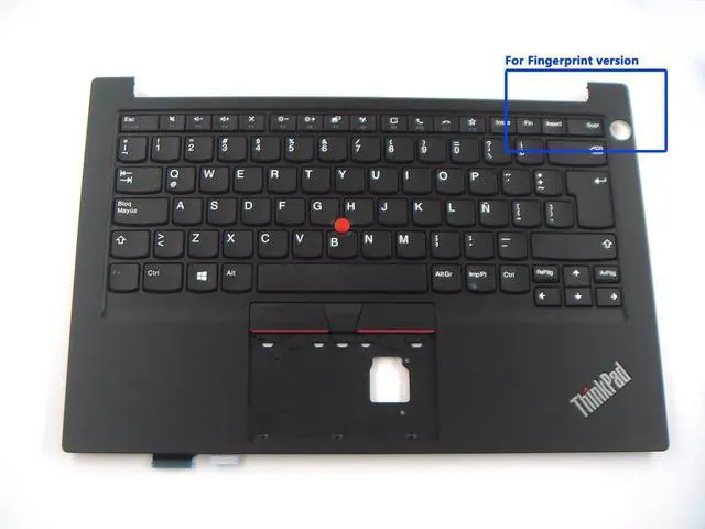 Alt view image 2 of 4 - Parts for Lenovo ThinkPad E14 Gen 2 Palmrest Keyboard Bezel Latin Spanish Non-Backlit Keyboard for Fingerprint Version 5M10Z27325