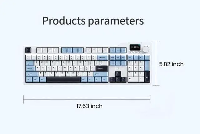 Alt view image 7 of 7 - Odpaltoy×Ajazz AK35I V3 Full Size Hot-Swappable Mechanical Keyboard with TFT Screen & Knob, 2.4G/BT/USB-C Gasket Gaming Office Keyboard with RGB Backlit,8000mAh Battery (Gray Beige Orange)