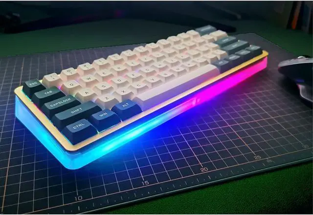 Alt view image 7 of 7 - DRAOZA RGB Backlit 61-Key Hot Swap Mechanical Gaming Keyboard Kit, Programmable Triple Mode Bluetooth 5.0/USB-C Wired/2.4GHz Wireless Custom Keyboard (Translucent Base)