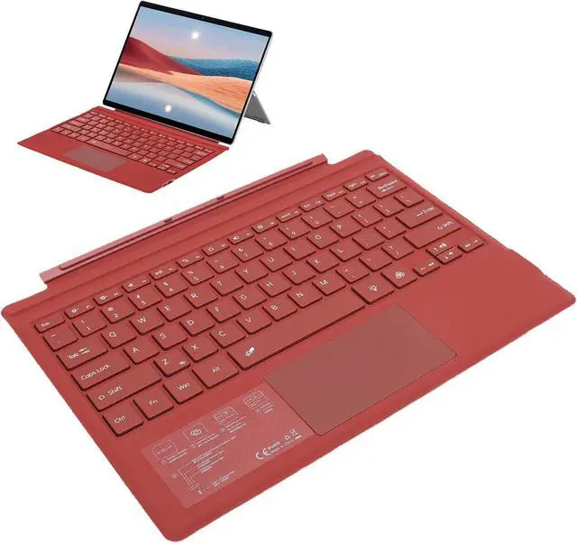Alt view image 4 of 7 - Keyboard, Stable Multi Touchpad Magnetic Tablet Keyboard Colorful Backlight for Pro 3 4 5 6 7 for Videos (Red)