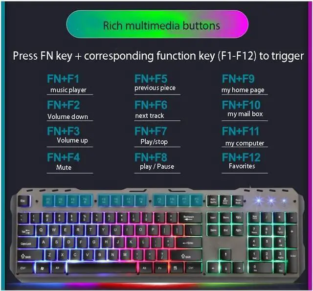 Alt view image 5 of 5 - Mechanical Keyboard and Mouse Combo Gaming Wired Keyboard USB Keyboards with Multimedia Buttons Wired Gaming Mouse for PC Gamer Computer Desktop (Color : Black Crack)