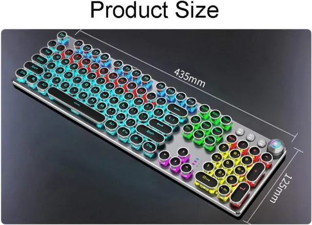 Alt view image 7 of 7 - Multifunctional Metal Panel Keyboard,Mechanical Gaming Keyboard, Dual Mode Knob, Multimedia Key Switch for Windows PC Gamer (Color : White-Tea Shaft)