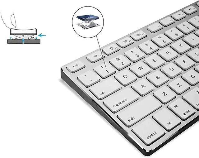 Alt view image 4 of 5 - USB Keyboard, Comfortable Quiet Keys, Aluminum Alloy Belongs to USB Cable Office Keyboard,Durable Ultra-Slim Wired Computer Keyboard for PC, Windows 10/8 / 7