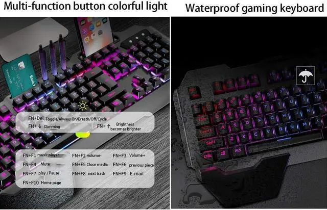 Alt view image 2 of 6 - Wired Gaming Keyboard with Multimedia Keys Mechanical Keyboard with Ergonomic Mouse for Windows PC Gamers (Color : A)