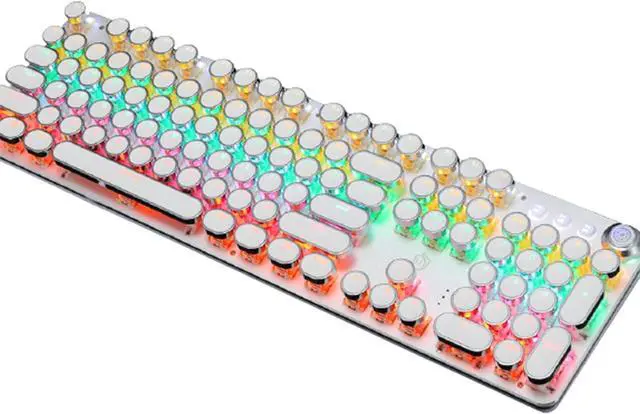 Main image of LJFLI Gaming Keyboard Punk Keyboard Retro Punk Plating Knob Luminous Machine plugging and unplugging The Green Shaft Eating Chicken Computer Game