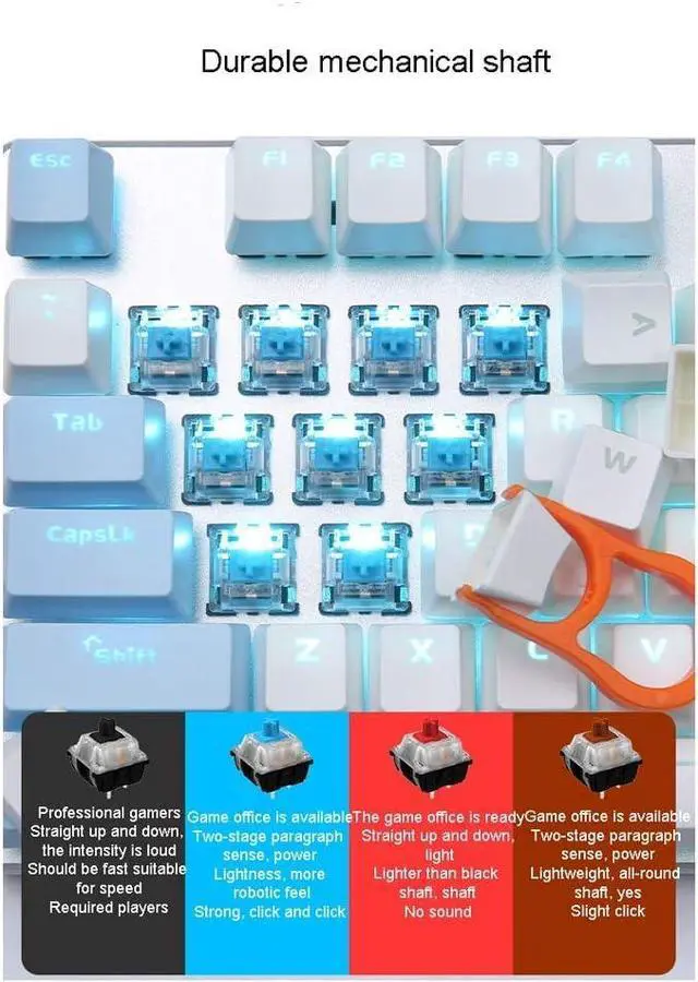 Alt view image 5 of 6 - Keyboard Mouse Set Pink Keyboard Mouse Headset Three-Piece Mechanical Keyboard with 108 Keys E-Sports Universal Best Gift for Girls Friends (Color : Pink-Green Shaft)