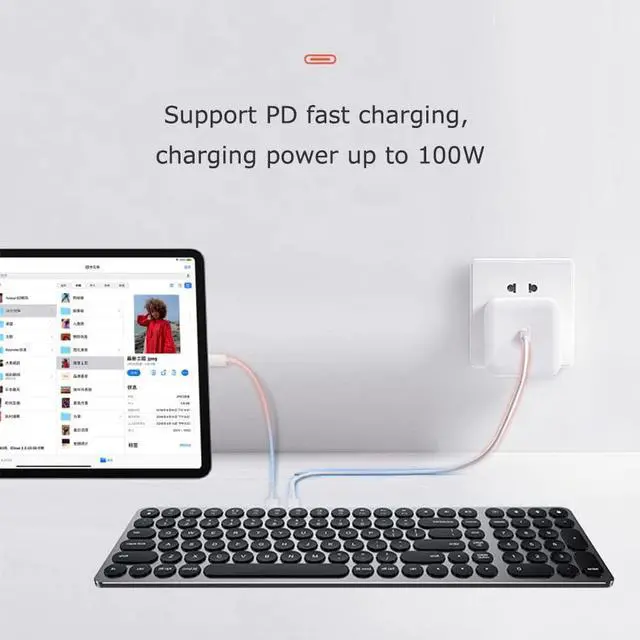 Alt view image 3 of 7 - 106-key Multi-Function Docking Keyboard,Aluminum Alloy Body,Portable External Universal Keyboard, Wired Wireless Bluetooth Office/Gaming Suitable Computer/Notebook/Tablet