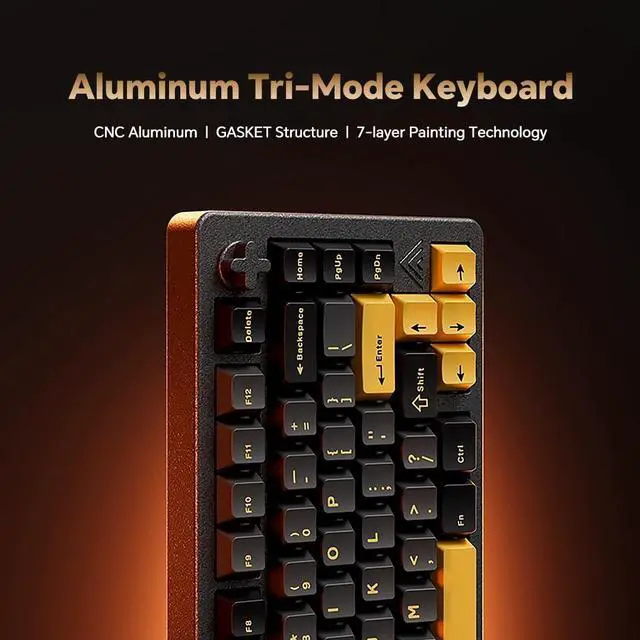 Alt view image 2 of 7 - K75 75% Wireless Gaming Keyboard,Full Aluminum CNC Mechanical Keyboard BT/2.4G/Wired,Hot Swappable Custom Keyboard with Gasket Structure,RGB Custom Keyboard for Mac/Win (Gray)