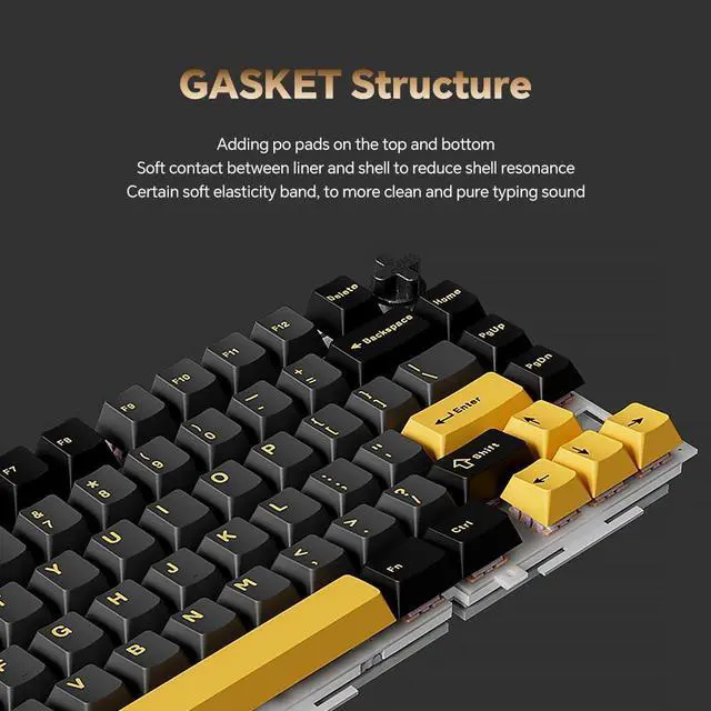 Alt view image 4 of 7 - K75 75% Wireless Gaming Keyboard,Full Aluminum CNC Mechanical Keyboard BT/2.4G/Wired,Hot Swappable Custom Keyboard with Gasket Structure,RGB Custom Keyboard for Mac/Win (Gray)