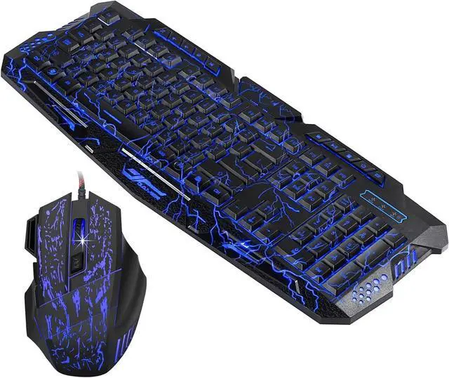 Main image of Feiyx Gaming Keyboard Keyboard + Mouse Set, USB 2.0 Wired Mice Mouse 104 Key RGB LED Backlit Mechanical Computer Illuminated Keyboard Switches for PC Laptop Windows,Quiet and Ergonomic