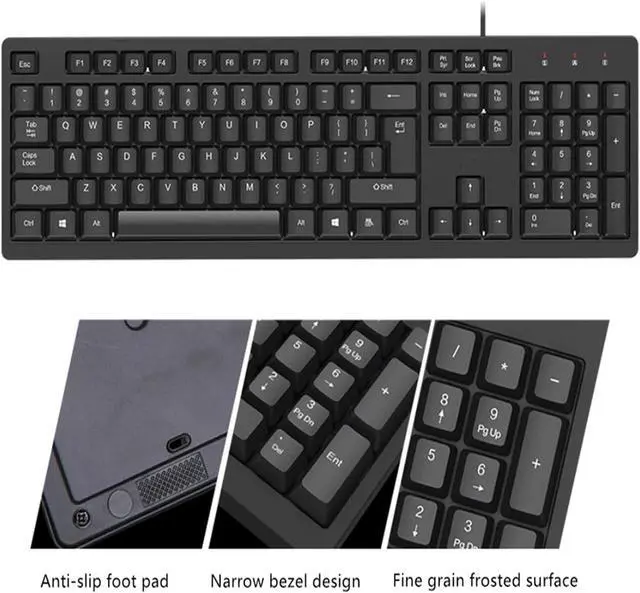 Alt view image 5 of 7 - Keyboard Universal Keyboard Wired Single-Click USB Notebook Desktop Computer Business Office Portable