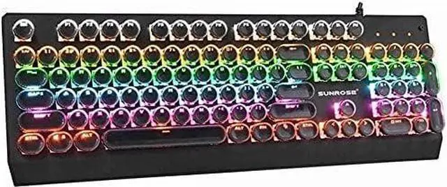 Alt view image 6 of 7 - XIXIDIAN Keyboard,Splash-Proof Keyboard 104-key Gaming Keyboard, Wired Rainbow Backlit Keyboard with Blue Switches, Ergonomic Standard Keyboard for Desktop (Color : Black)