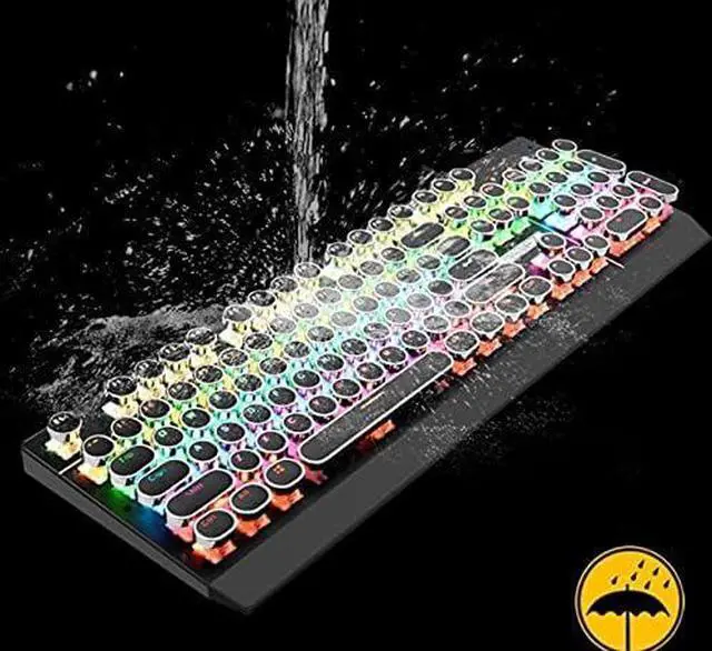 Alt view image 7 of 7 - XIXIDIAN Keyboard,Splash-Proof Keyboard 104-key Gaming Keyboard, Wired Rainbow Backlit Keyboard with Blue Switches, Ergonomic Standard Keyboard for Desktop (Color : Black)