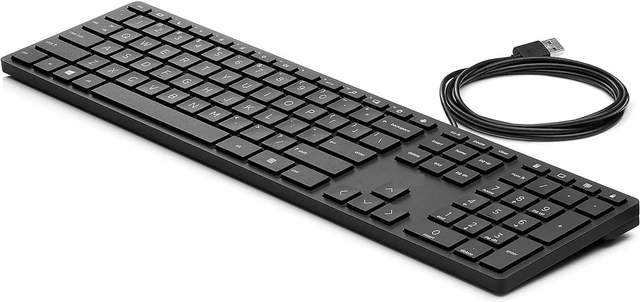 Alt view image 2 of 5 - Bulk Lot of HP Wired Desktop 320K Keyboards Durable, Ergonomic Design | Perfect for Offices, Schools & Enterprises (Single Unit)