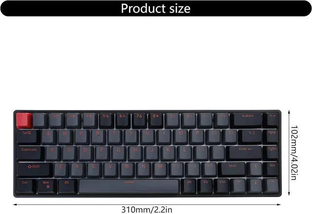 Alt view image 6 of 7 - Raven68 Esports Levitation Mechanical Keyboard Backlights 68Keys Gaming Mechanical Keyboards Esport Keypad
