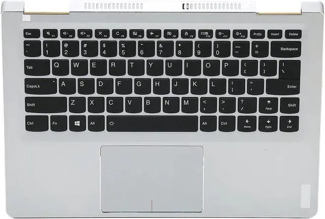 Main image of Durable Laptop Palmrest Keyboard for Yoga 710 14 Series, Silver Case with Black Keys, Quick Response and Backlit Function for Enhanced Night Use