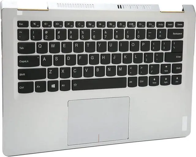 Alt view image 2 of 7 - Laptop Palmrest Keyboard, Silver Case with Black Keys, Backlit Quick Response for Yoga 710 14, 710 14ISK, 710 14IKB, Sturdy Metal Material, Excellent Typing Experience