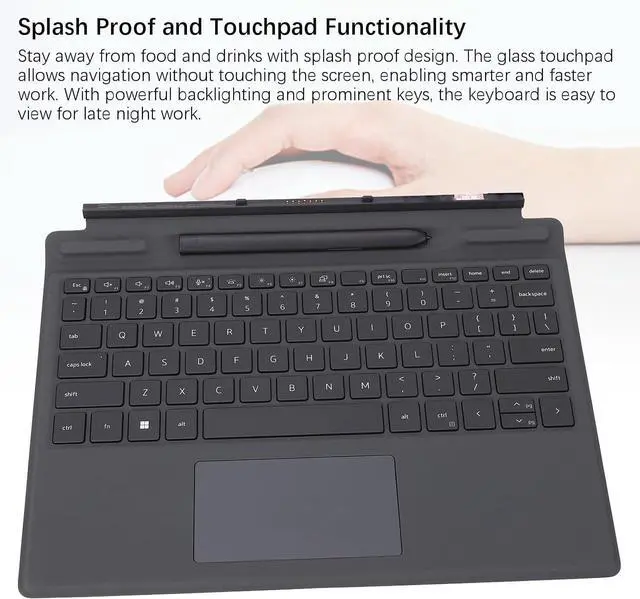 Alt view image 2 of 7 - K19M Laptop Detachable Keyboard for Latitude 7320 7310 Replacement Backlighting Travel Keyboard with Touchpad and Touch Pen for Work