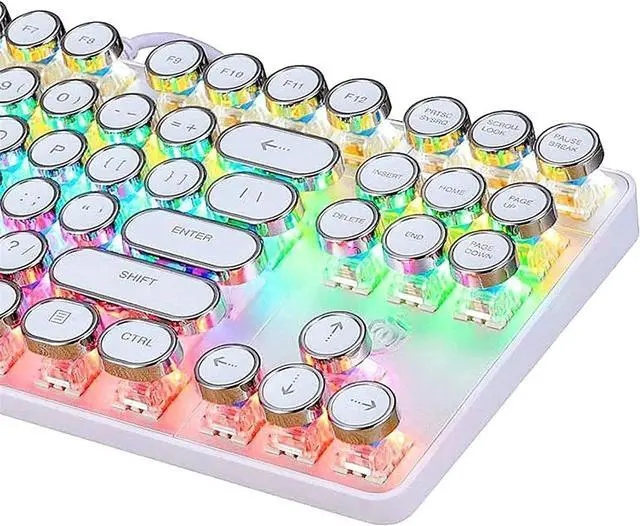 Alt view image 6 of 7 - Feiyx Mechanical Gaming Keyboard Compact 107 Key Wired Blue Switches Equivalent for Windows PC/MAC Games