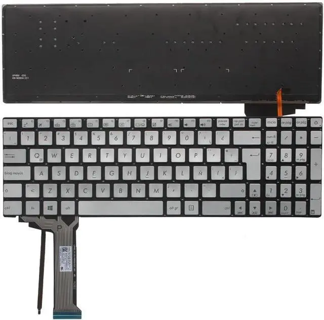 Main image of OEM Latin Backlit Laptop Keyboard Compatible with as-us GL552 GL552J GL552JX GL552V GL552VL GL552VW N551 N551J N551JB N551JK N551JM N551JQ - Silver Accessories