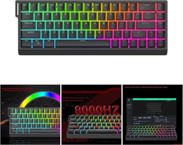 Alt view image 2 of 7 - HE65 Mechanical Keyboards Quick Activation Game Keypad with Colorful Lighting Enhances Durability for Efficient Work