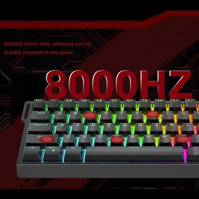Alt view image 3 of 7 - HE65 Mechanical Keyboards Quick Activation Game Keypad with Colorful Lighting Enhances Durability for Efficient Work