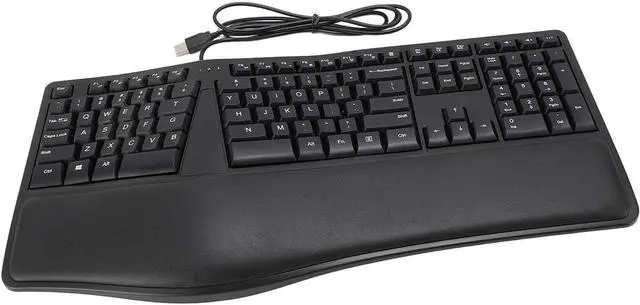 Alt view image 4 of 7 - Ergonomic Keyboard Wired, Ergo Keyboard with Palm Rest with 110 Keys 1.5m Cable Type Comfortably Ergonomic Split Keyboard Quiet USB 2.0 Wired Keyboard for Laptop