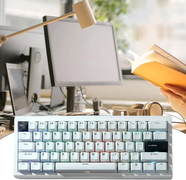 Alt view image 2 of 7 - GMK61 75% Mechanical Gaming Keyboard 5.0/2.4Ghz/USB C with Programmable Backlights Interfaces Gasket