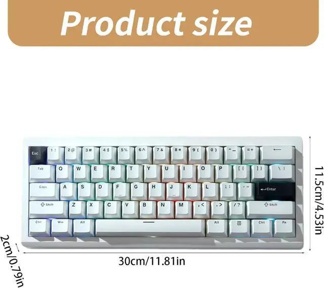 Alt view image 7 of 7 - GMK61 75% Mechanical Gaming Keyboard 5.0/2.4Ghz/USB C with Programmable Backlights Interfaces Gasket