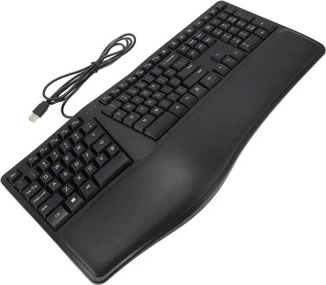 Main image of Ergonomic Split Keyboard with Palm Rest Quiet USB 2 0 Wired Keyboard Laptop 110 Keys 1.5M Cable Comfortably
