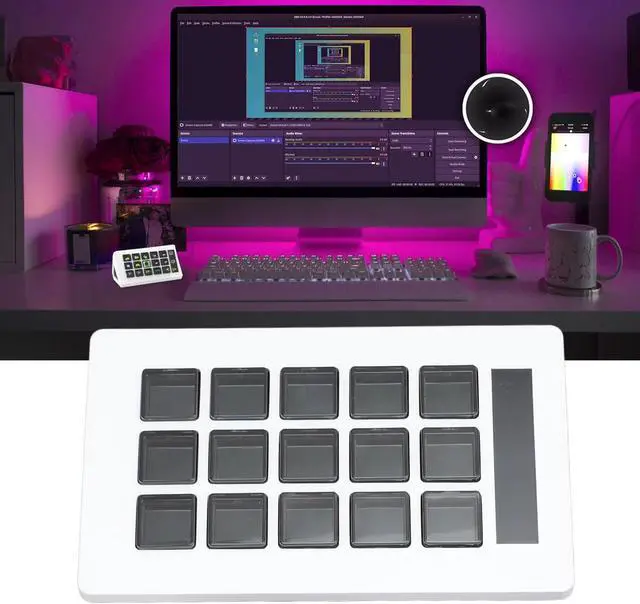 Alt view image 5 of 7 - Generic 15 Keys Programmable Keyboard,Customize Gaming Experience Visual Keyboard,LCD Custom Keyboard Macro Keyboard Operations with OBS Twitch, Genericnhyxv8z9dk