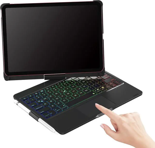 Alt view image 4 of 6 - Keyboard, Touchpad & 7-Color Backlit for 12.9 with 7 Modes, 360° Rotation, 180° Horizontal Placement (Type A-for 10.2 & 10.5 inch)