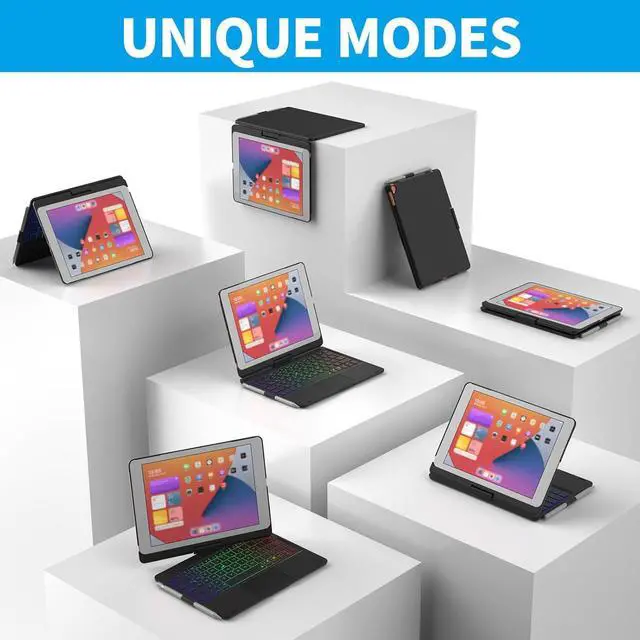 Alt view image 3 of 3 - Keyboard, Touchpad & 7-Color Backlit for 12.9 with 7 Modes, 360° Rotation, 180° Horizontal Placement (Type D-for Pro 12.9 inch)