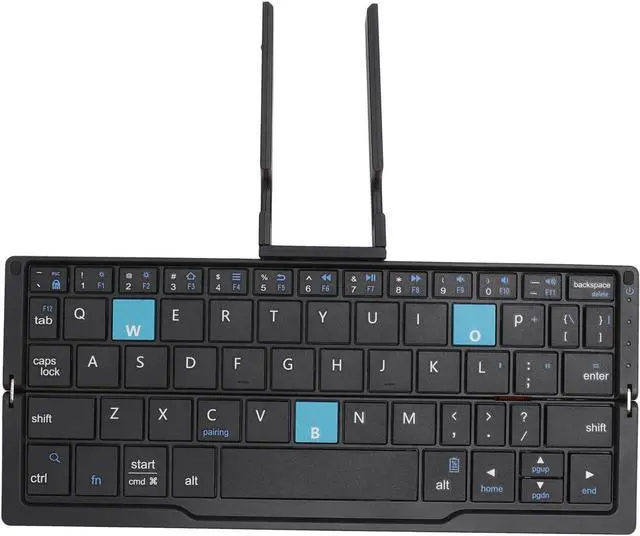 Alt view image 7 of 7 - Yunseity Foldable Bluetooth Keyboard, Full Sized Folding Keyboard Rechargeable, Aluminum Alloy Housing, Pocket Size Portable Travel Keyboard for iOS, for Android, for