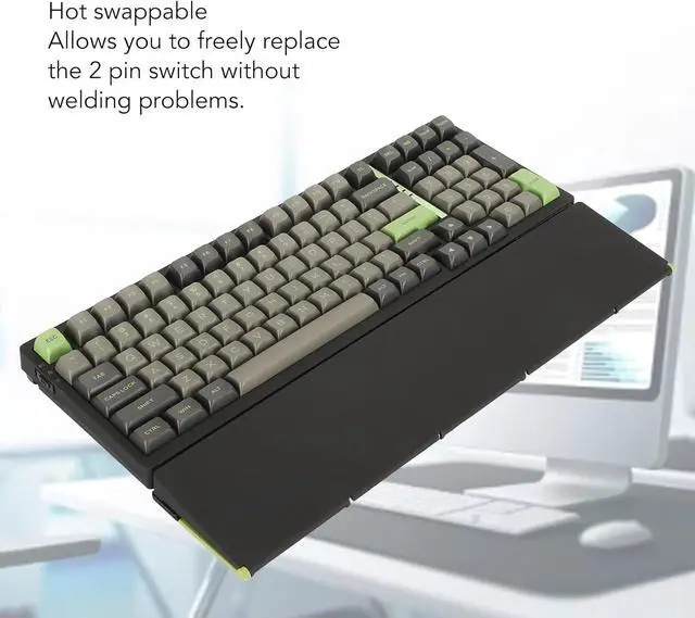 Alt view image 3 of 7 - Zunate Mechanical Gaming Keyboard - Bluetooth Hot Swappable RGB Keyboard with Detachable Dustcover, 99 Keys for PC Gamers, Laptop & Desktop