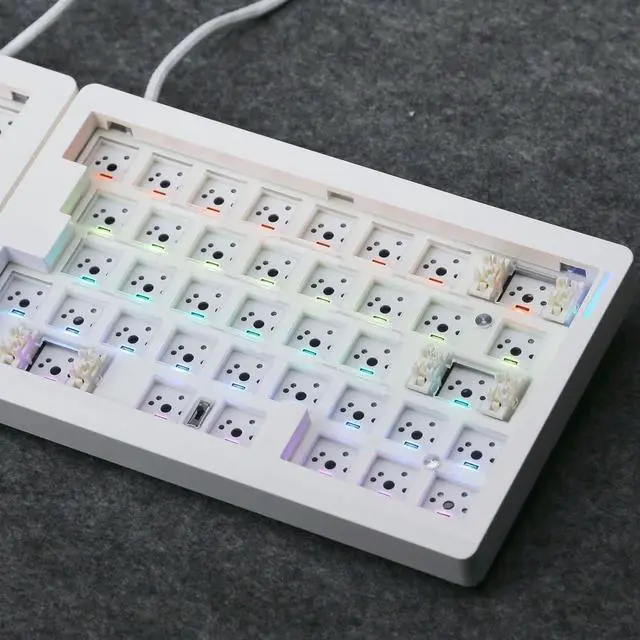 Alt view image 3 of 7 - GMK70 Mechanical Keyboard Set Featuring Hot Swappable Capability LED Illumination Quiet Switching Office Use