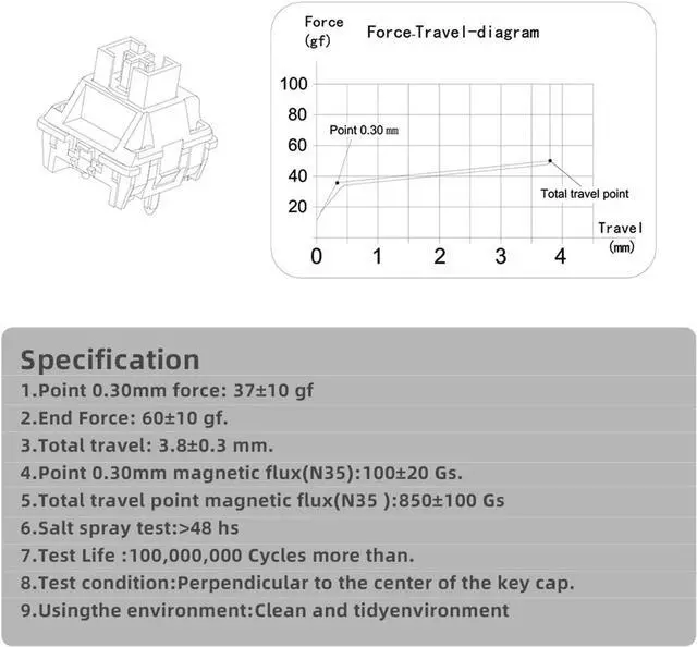 Alt view image 5 of 7 - HE65 Corded Mechanical Keyboard with Switches for Effortless Typing for Home and Office