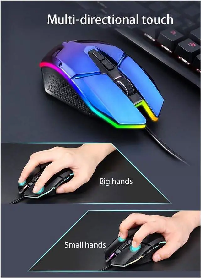 Alt view image 4 of 7 - LED Wired Mechanical Keyboard, Aluminum Base, 104 Standard Keys,Gaming Keyboard and Mouse Combo with Multimedia Keys and Gaming Mouse 10800 DPI for Windows PC Gamers (Color : C-Tea Shaft)