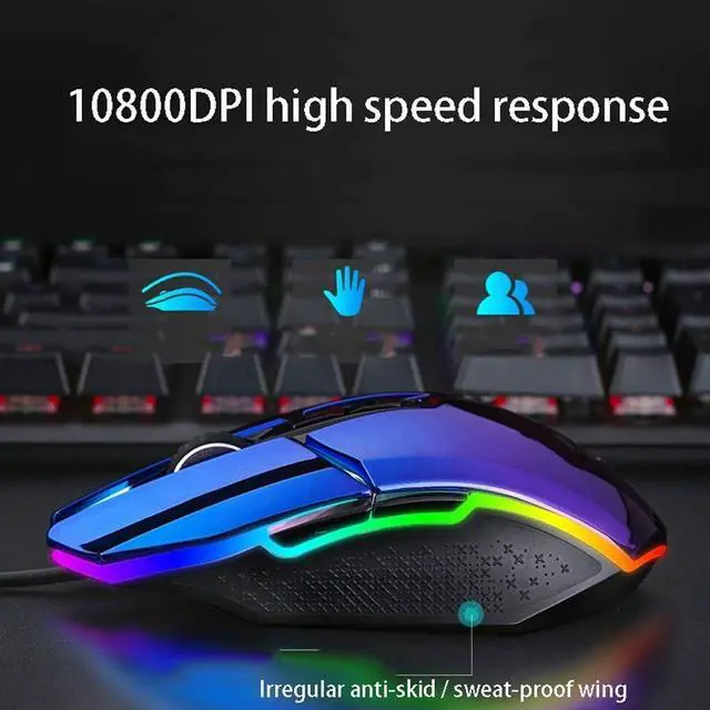 Alt view image 5 of 7 - LED Wired Mechanical Keyboard, Aluminum Base, 104 Standard Keys,Gaming Keyboard and Mouse Combo with Multimedia Keys and Gaming Mouse 10800 DPI for Windows PC Gamers (Color : C-Tea Shaft)