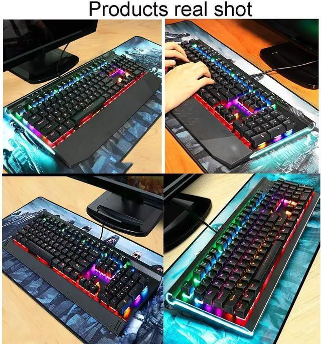 Alt view image 3 of 7 - ARCH Metal Panel Mechanical Gaming Keyboard,Computer Keyboard,Mechanical Keyboard with Ergonomic Wrist Rest Wired Keyboard for PC/MAC Games (Color : B-Red Shaft)