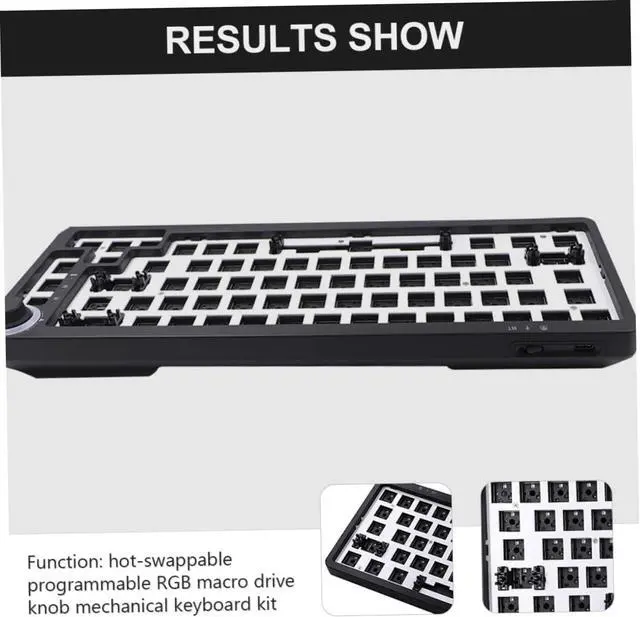 Alt view image 4 of 7 - Gadpiparty 1set Mechanical Keyboard Kit RGB Lighting Wired Hot-swappable PCB Compact Design Multi-Function Knob Portable Modular Computer Accessory