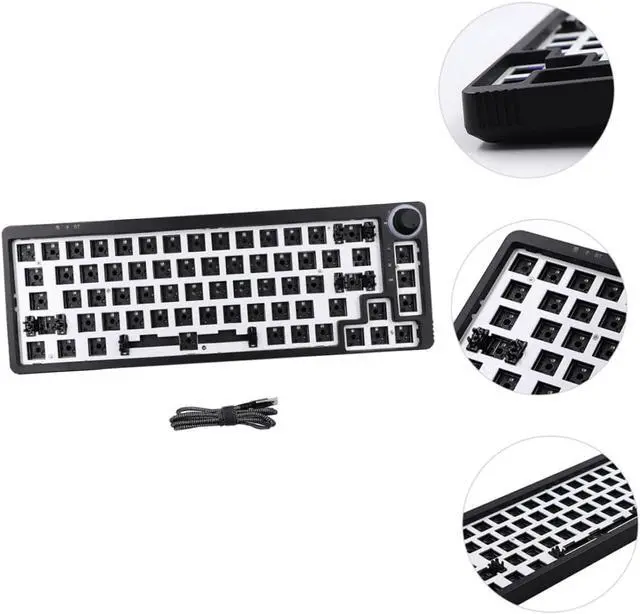 Alt view image 6 of 7 - Gadpiparty 1set Mechanical Keyboard Kit RGB Lighting Wired Hot-swappable PCB Compact Design Multi-Function Knob Portable Modular Computer Accessory