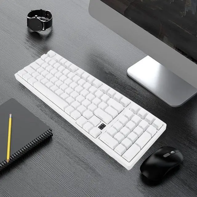 Alt view image 4 of 7 - Gaming Keyboard, Mechanical Gaming Keyboard 98 Keys Mechanical Keyboard 2.4G 3.0 5.0 Type C 3 Modes Connectivity, RGB Gaming Keyboard for PC Laptop for Game and Office