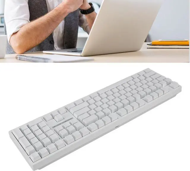 Alt view image 6 of 7 - Gaming Keyboard, 2.4G / BT3.0 5.0/Type C Wired Mechanical Keyboard, RGB Backlit 108 Keys Blue Switch Computer Keyboard for 2000, for ME, for XP, for Vista